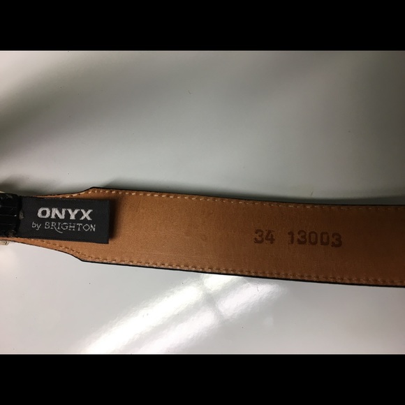 Onyx By Brighton Alligator Grain Leather Belt - Picture 4 of 8
